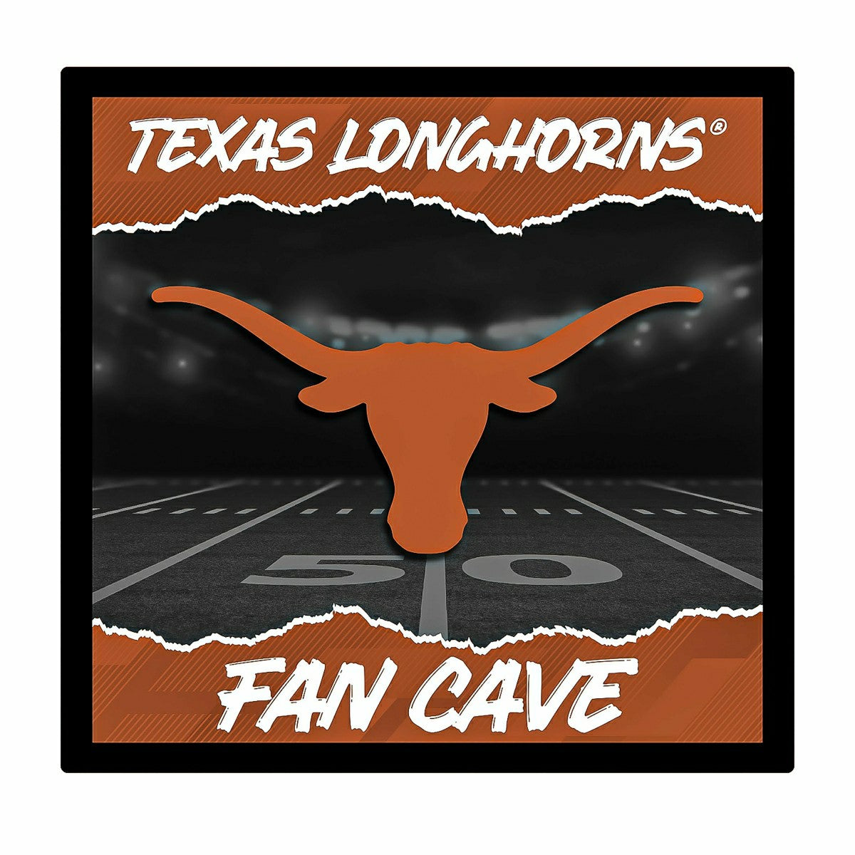 University of Texas 23"H x 23"L LED Wall Decor, Edgelite, Square, Collegiate, Home