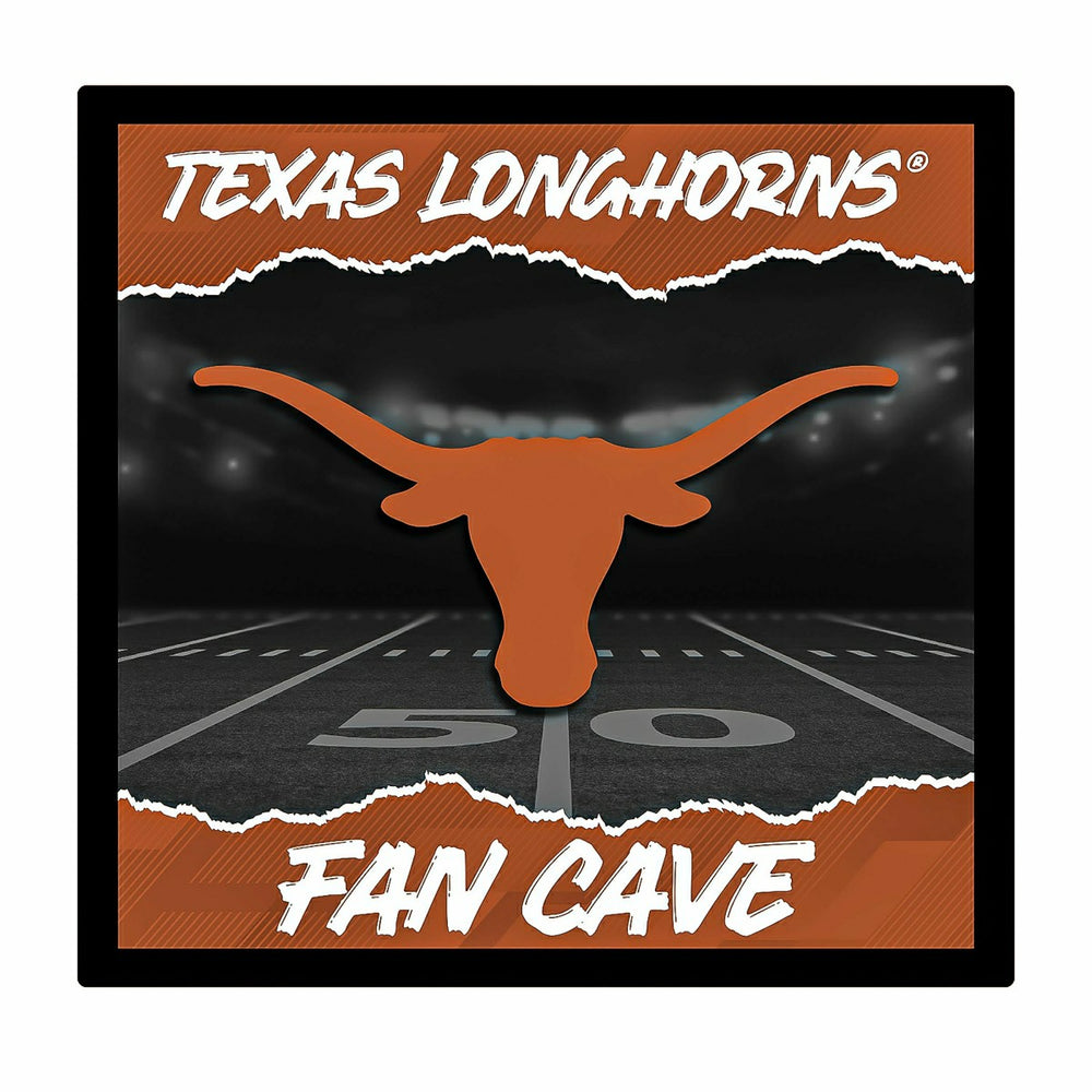 University of Texas 23"H x 23"L LED Wall Decor, Edgelite, Square, Collegiate, Home