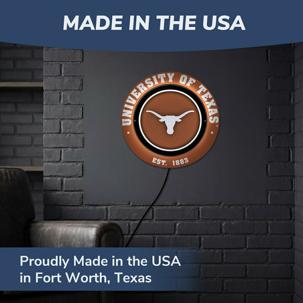 University of Texas, Metal Lite, Round, Collegiate
