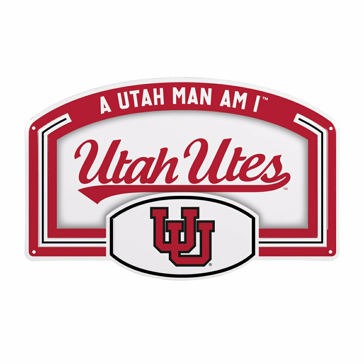 University of Utah USA Embossed Steel Wall Sign, 11" x 17", Collegiate, Home