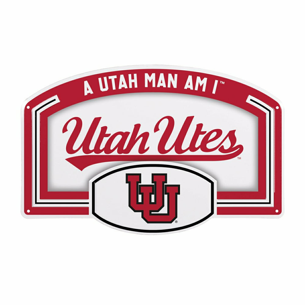 University of Utah USA Embossed Steel Wall Sign, 11" x 17", Collegiate, Home