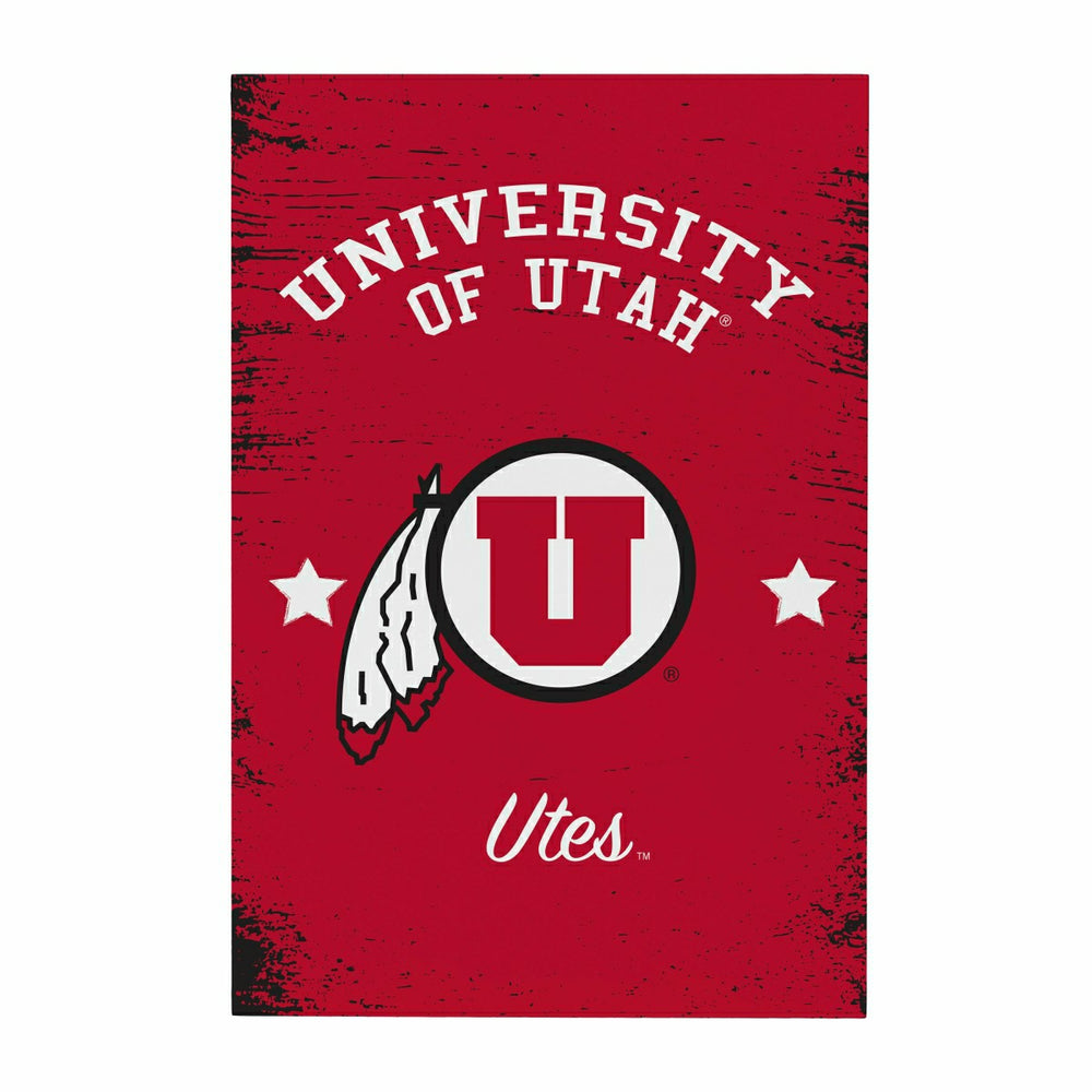 University of Utah Wood Wall Sign, 16x24, Collegiate, Home