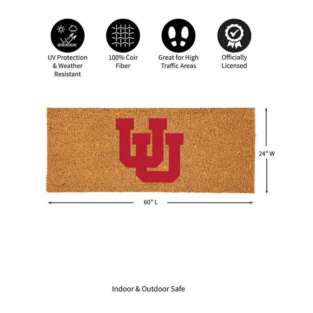 University of Utah Extra Large Full Color Coir Mat, 60"x24", Collegiate