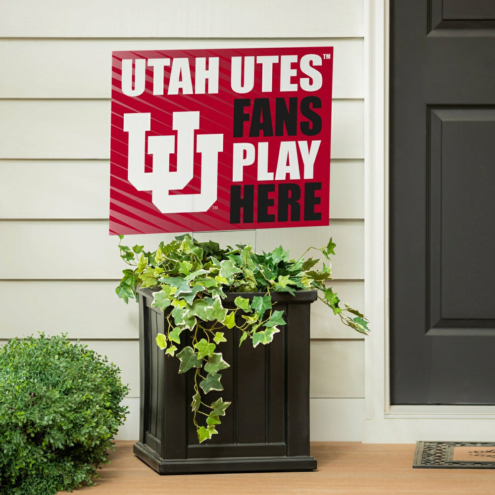 University of Utah Coroplast Yard Sign "Fans Play Here", Collegiate, Home