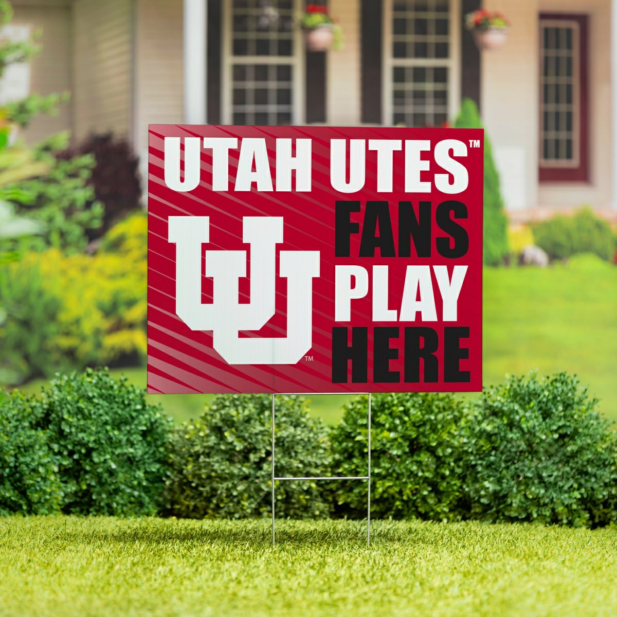 University of Utah Coroplast Yard Sign "Fans Play Here", Collegiate, Home