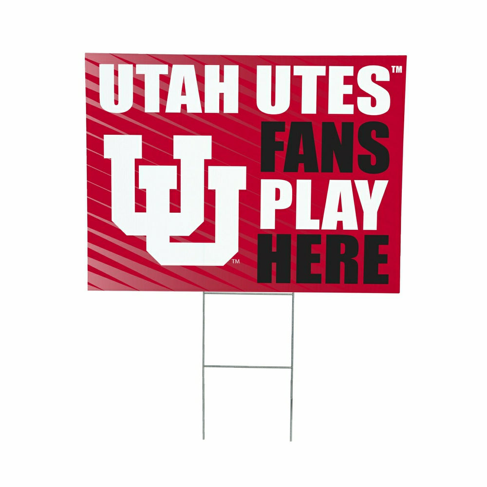 University of Utah Coroplast Yard Sign "Fans Play Here", Collegiate, Home