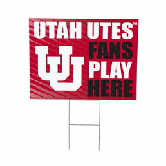 University of Utah Coroplast Yard Sign "Fans Play Here", Collegiate, Home