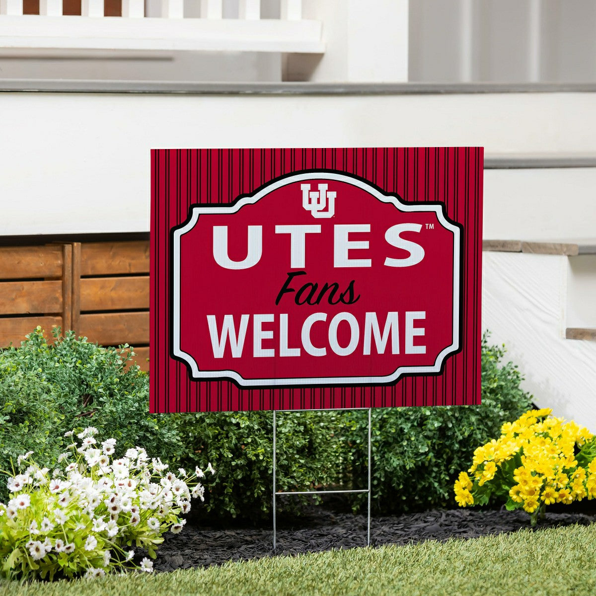 University of Utah Coroplast Yard Sign, "Fans Welcome", Collegiate, Home