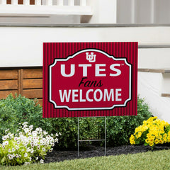 University of Utah Coroplast Yard Sign, "Fans Welcome", Collegiate, Home