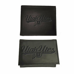 University of Utah, Bi-Fold and Tri-Fold Wallet Gift Set, Black, Collegiate, Home