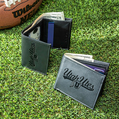 University of Utah, Bi-Fold and Tri-Fold Wallet Gift Set, Black, Collegiate, Home