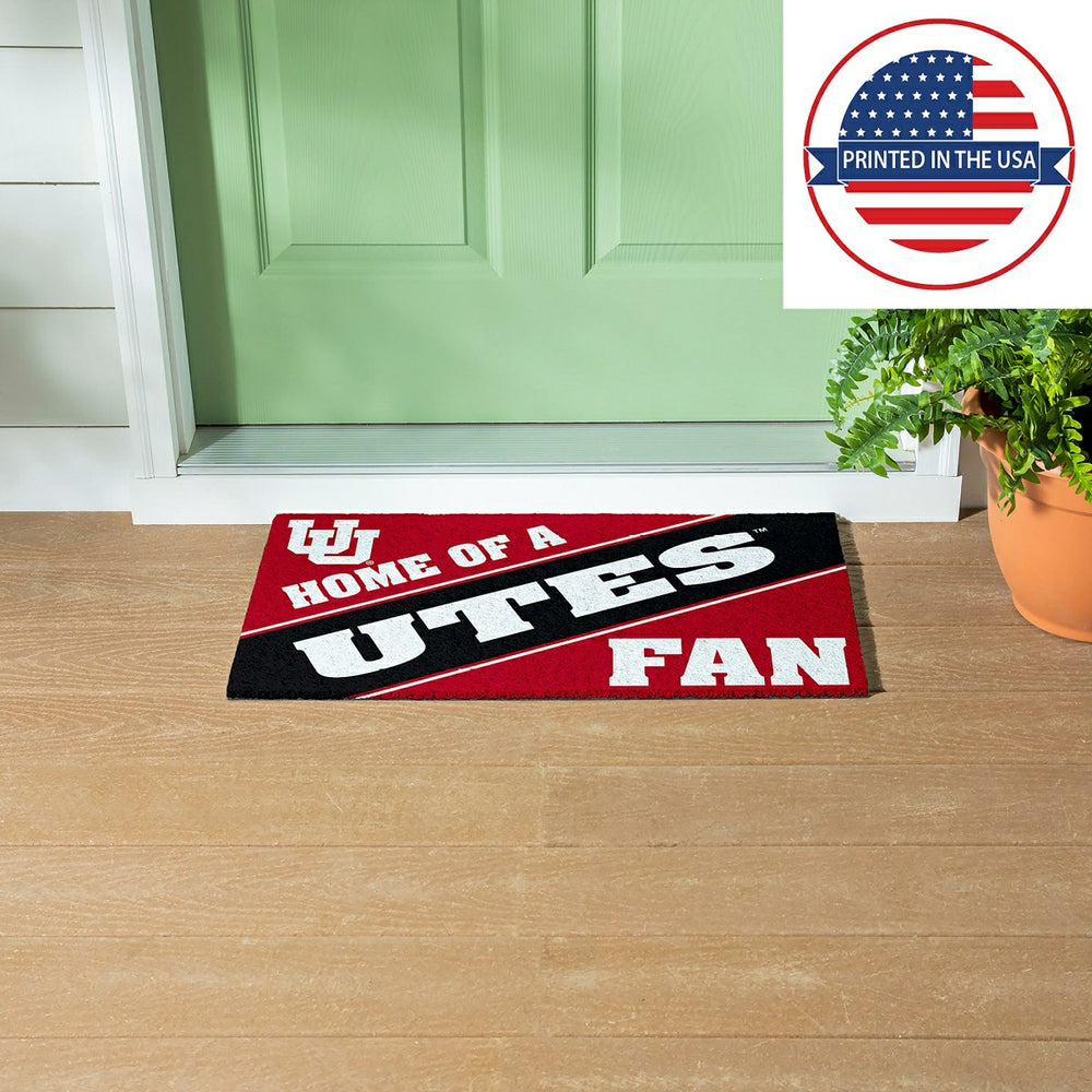 University of Utah, PVC Mat COLOR, Home of a Fan, Collegiate