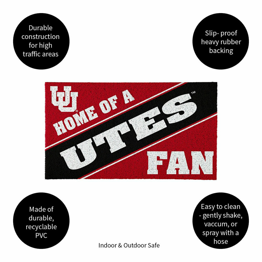 University of Utah, PVC Mat COLOR, Home of a Fan, Collegiate