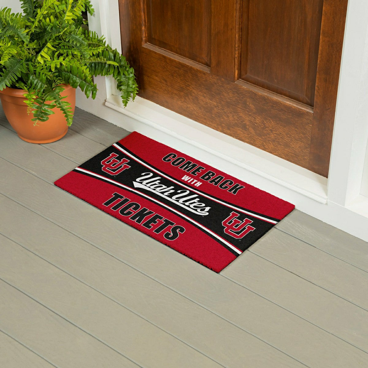 28" x 16" PVC Trapper Mat, Come Back with Tickets, University of Utah, Collegiate