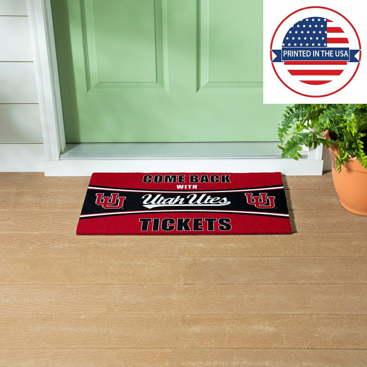 28" x 16" PVC Trapper Mat, Come Back with Tickets, University of Utah, Collegiate