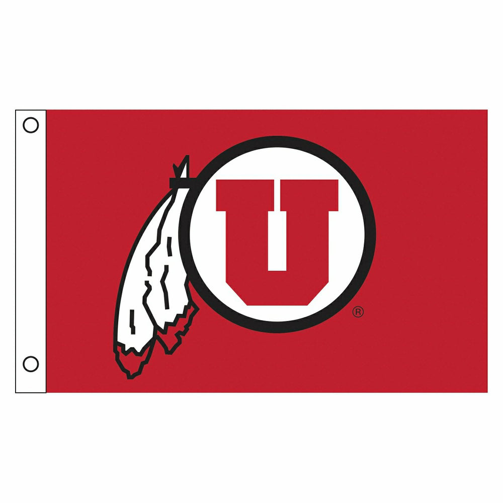 University of Utah Single Sided Flag w/ 2 Grommets, 3'x5', Collegiate, Home