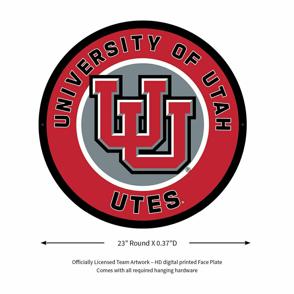 LED Wall Decor, Round, University of Utah, Collegiate, Home