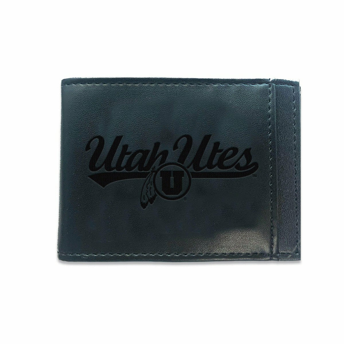 Front Pocket Wallet w/ RFID Blocking, University of Utah, Black, Collegiate, Home