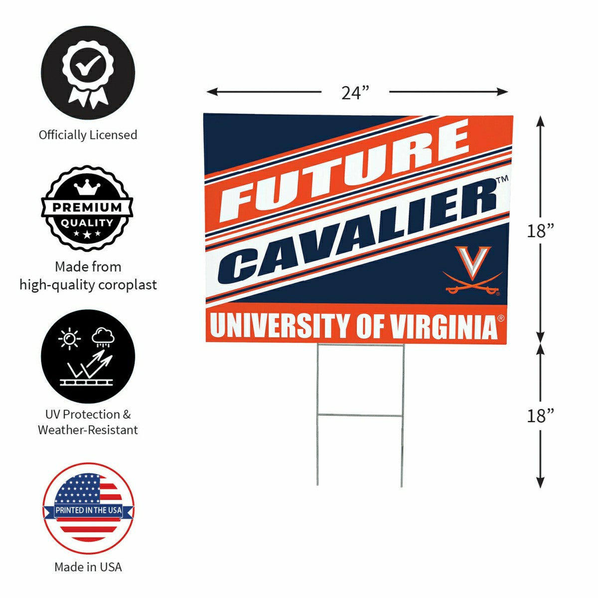 University of Virginia Coroplast Yard Sign, Future Student, Collegiate, Home
