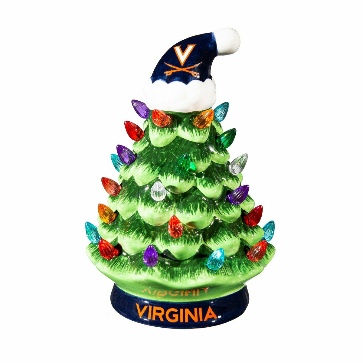 8" LED Ceramic Christmas Tree, University of Virginia, Collegiate, Home