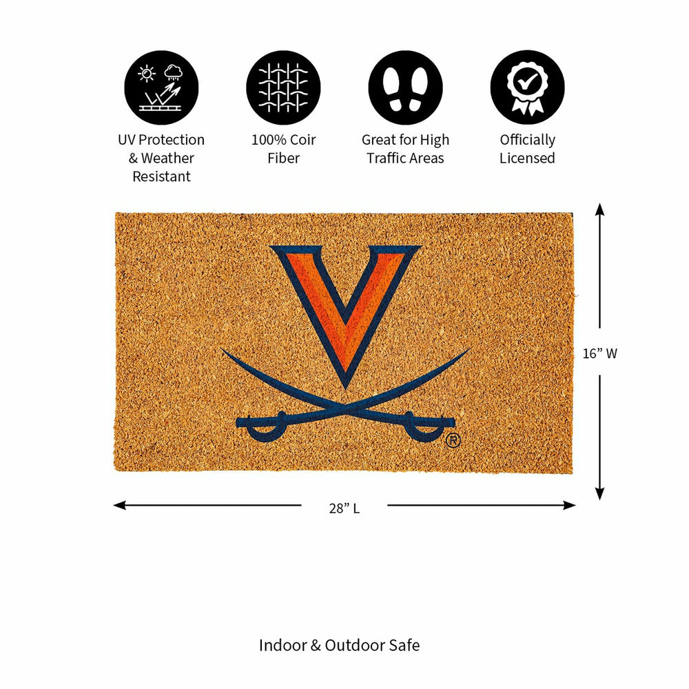 Coir Mat, 16"x28", University of Virginia, Collegiate