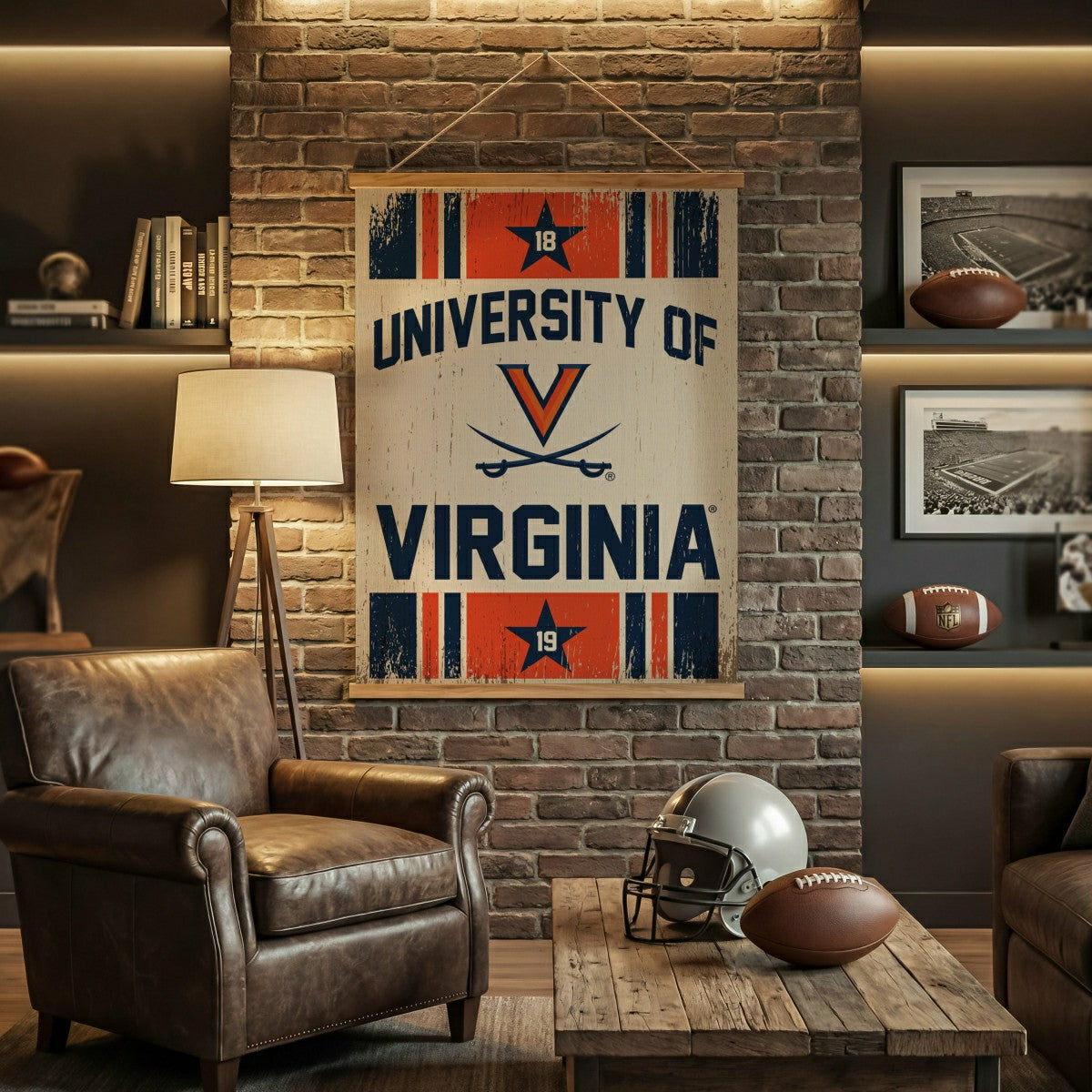 University of Virginia, Canvas Wall Tapestry, Large, 54x36, Collegiate, Home