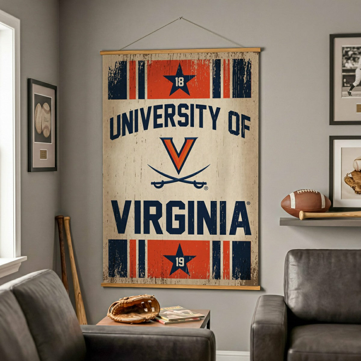University of Virginia, Canvas Wall Tapestry, Large, 54x36, Collegiate, Home