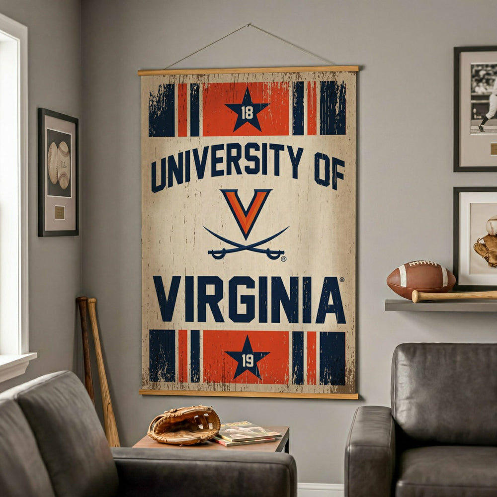 University of Virginia, Canvas Wall Tapestry, Large, 54x36, Collegiate, Home