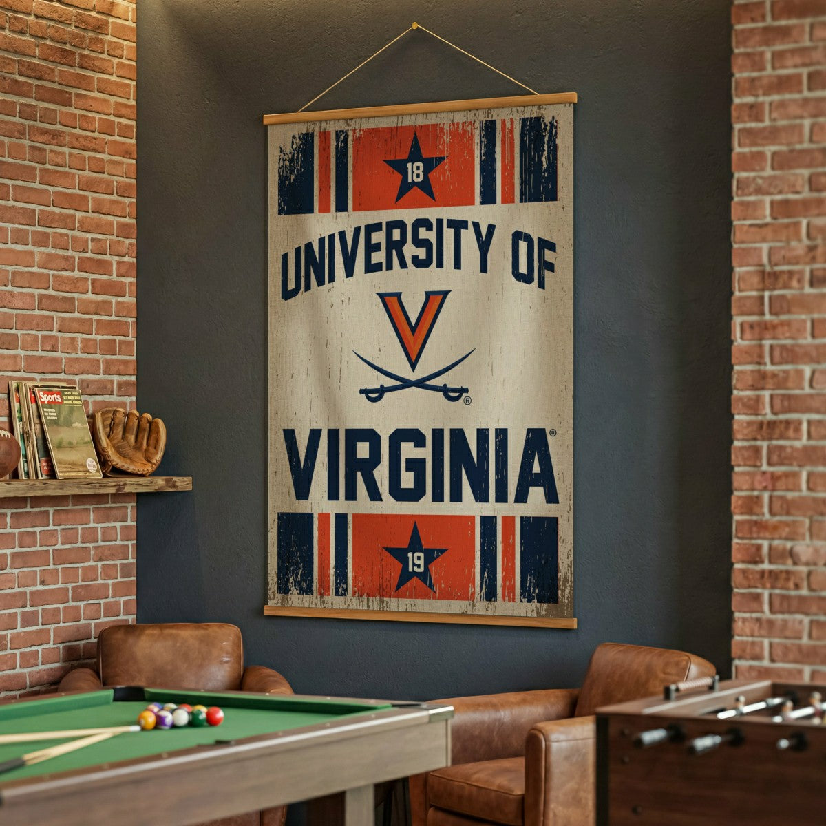 University of Virginia, Canvas Wall Tapestry, Large, 54x36, Collegiate, Home
