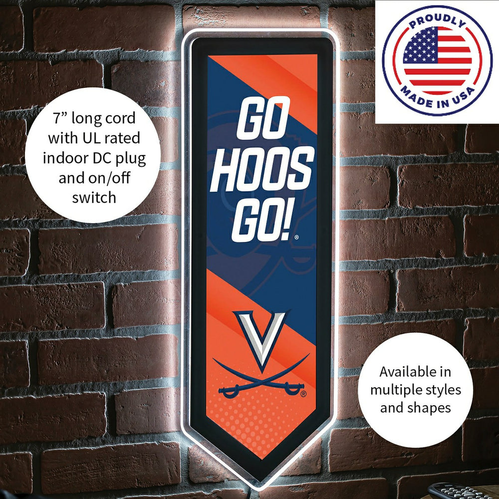 LED Wall Decor, Pennant, University of Virginia, Collegiate, Home