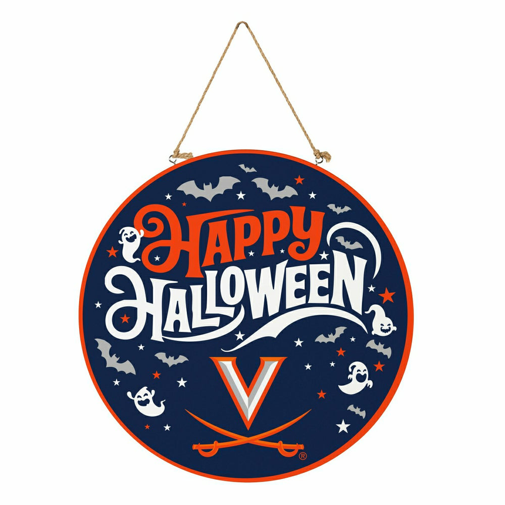 University of Virginia Halloween Round Door Décor with Hanging Rope, 1, Collegiate, Home