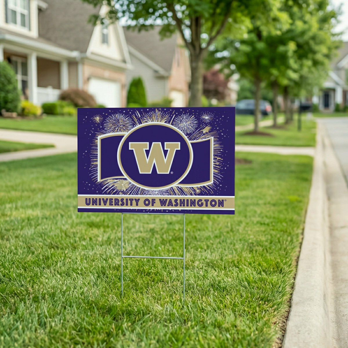 University of Washington Yard Sign, Patriotic, Collegiate, Home