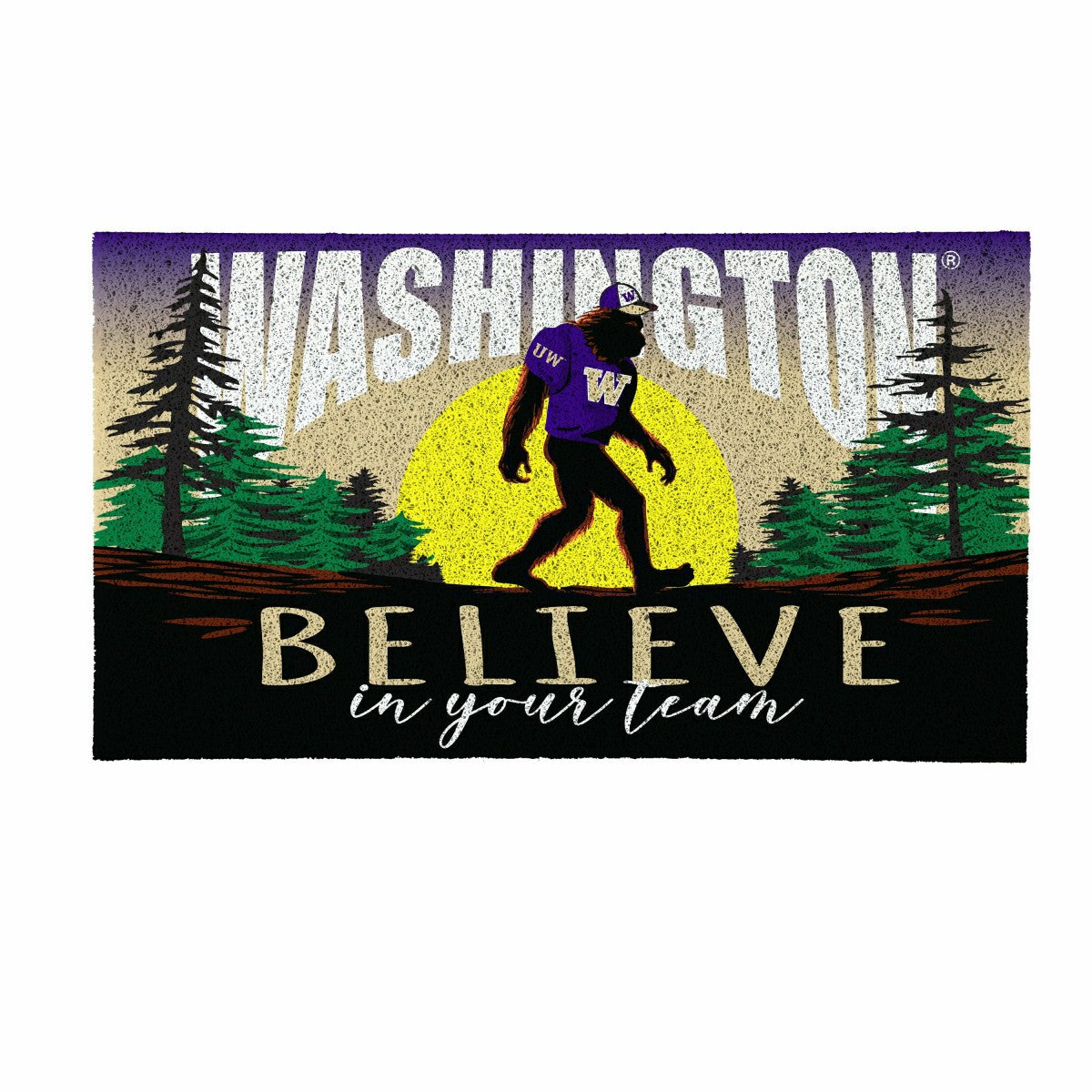 University of Washington Bigfoot PVC Mat, 28"x16", Collegiate