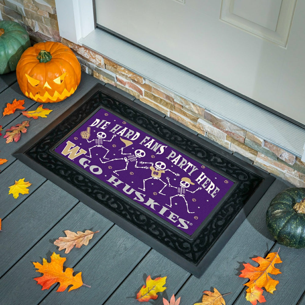 University of Washington Flocked Coir Halloween Sassafras Switch Mat, , Collegiate