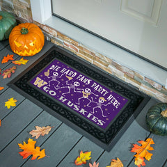 University of Washington Flocked Coir Halloween Sassafras Switch Mat, , Collegiate