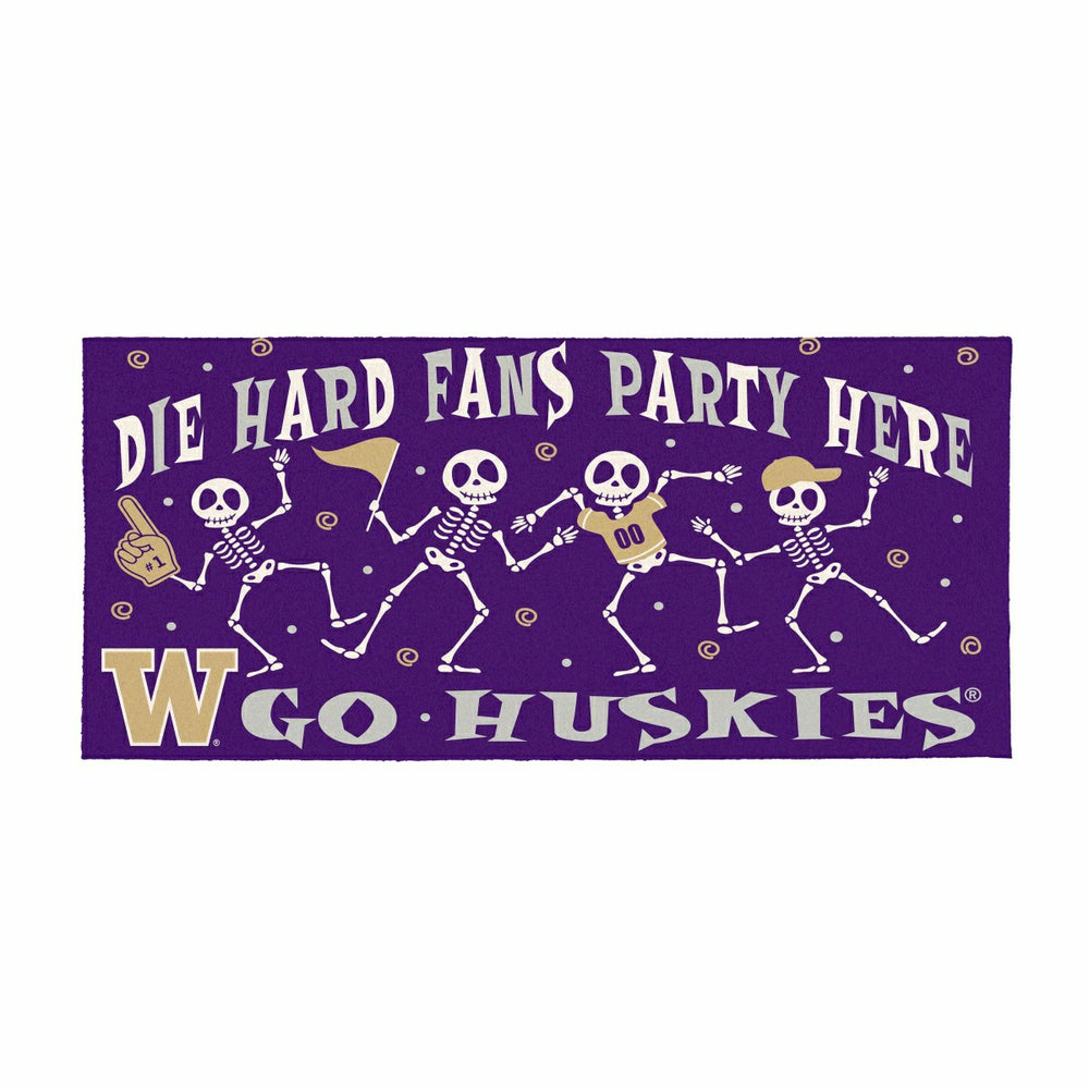 University of Washington Flocked Coir Halloween Sassafras Switch Mat, , Collegiate