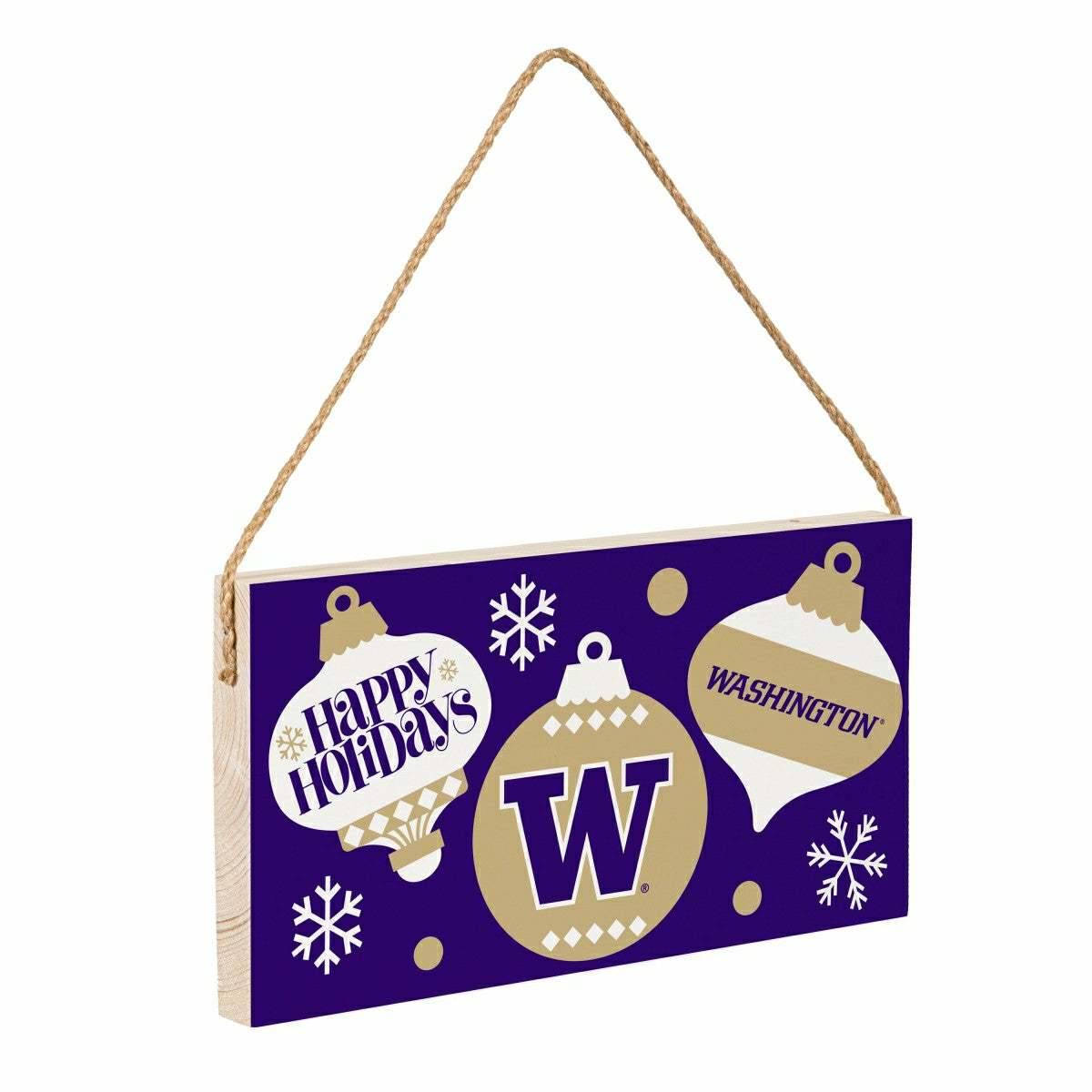 University of Washington Holiday Wood Wall Sign, 6x11, Collegiate, Home