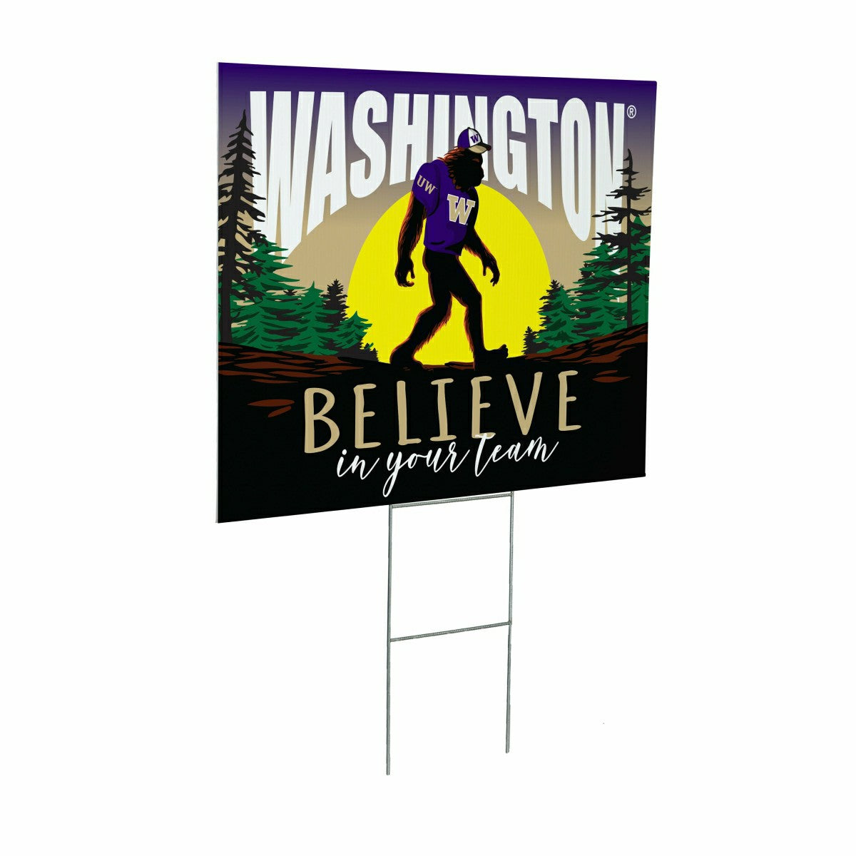 University of Washington Yard Sign, Bigfoot, Collegiate, Home