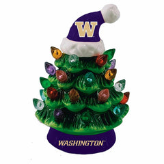 4" Mini LED Tabletop Christmas Tree, Set of 2, University of Washingto, Collegiate, Home