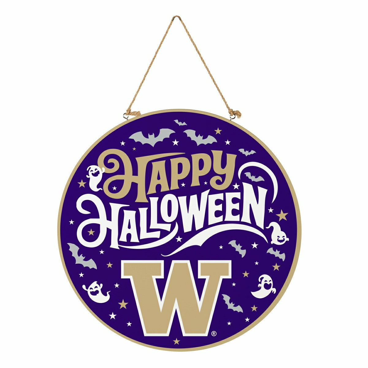 University of Washington Halloween Round Door Décor with Hanging Rope,, Collegiate, Home