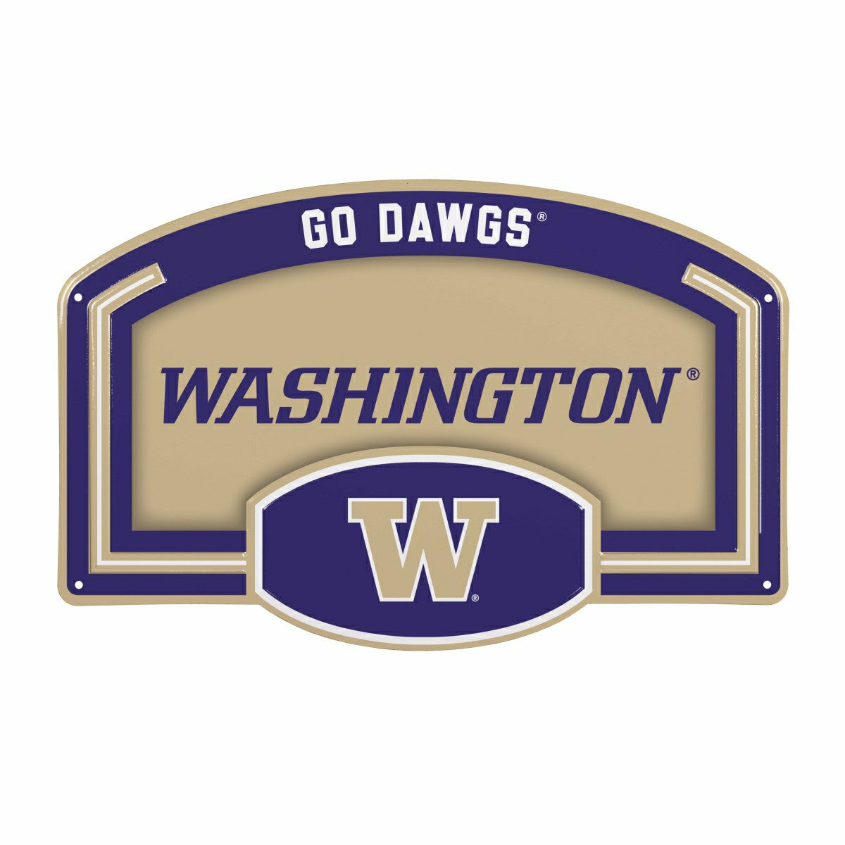 University of Washington USA Embossed Steel Wall Sign, 11" x 17", Collegiate, Home