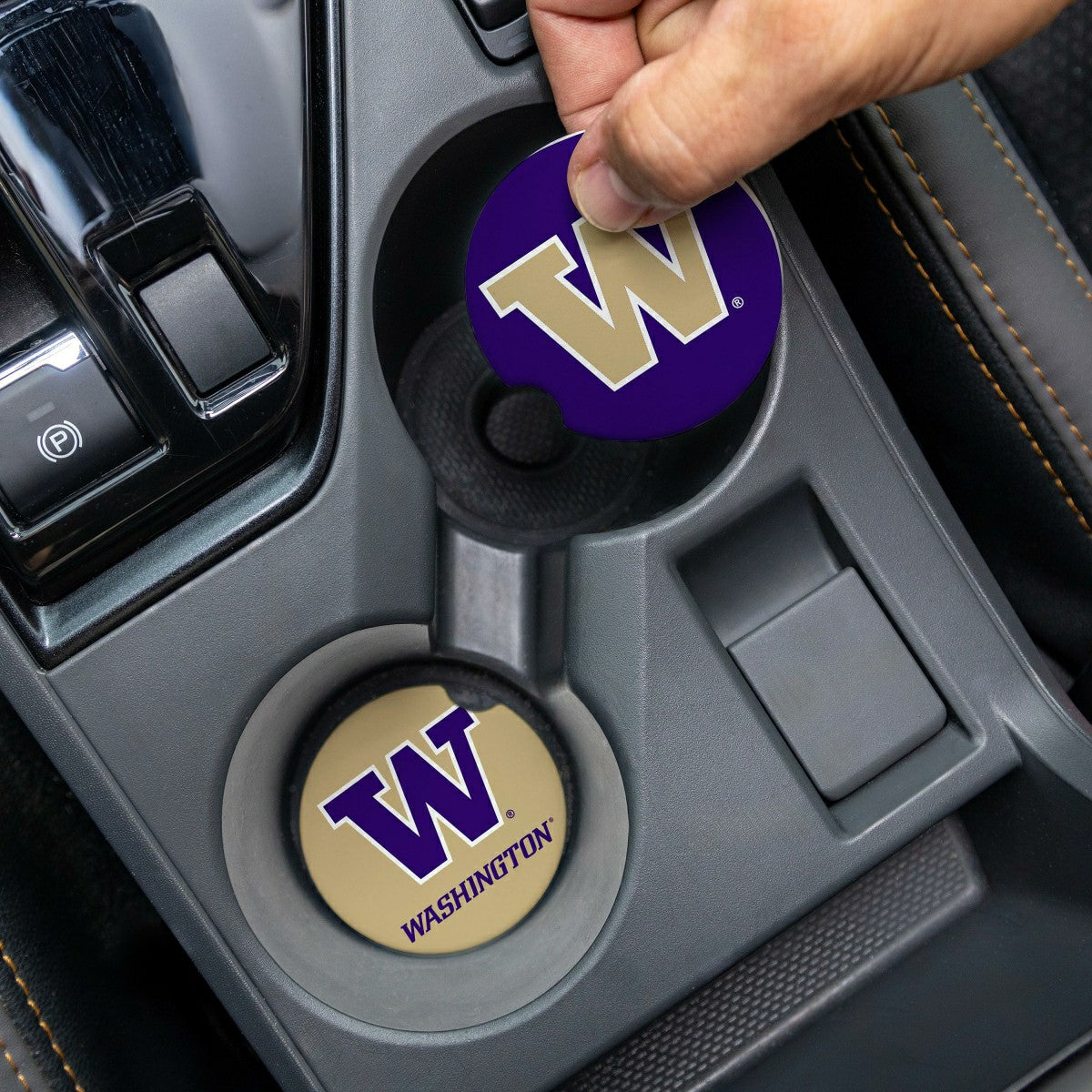 University of Washington Car Coaster Set, 2pc, Collegiate, Home