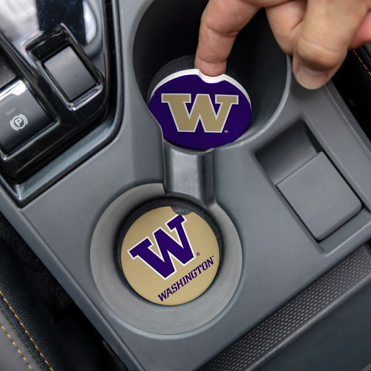 University of Washington Car Coaster Set, 2pc, Collegiate, Home
