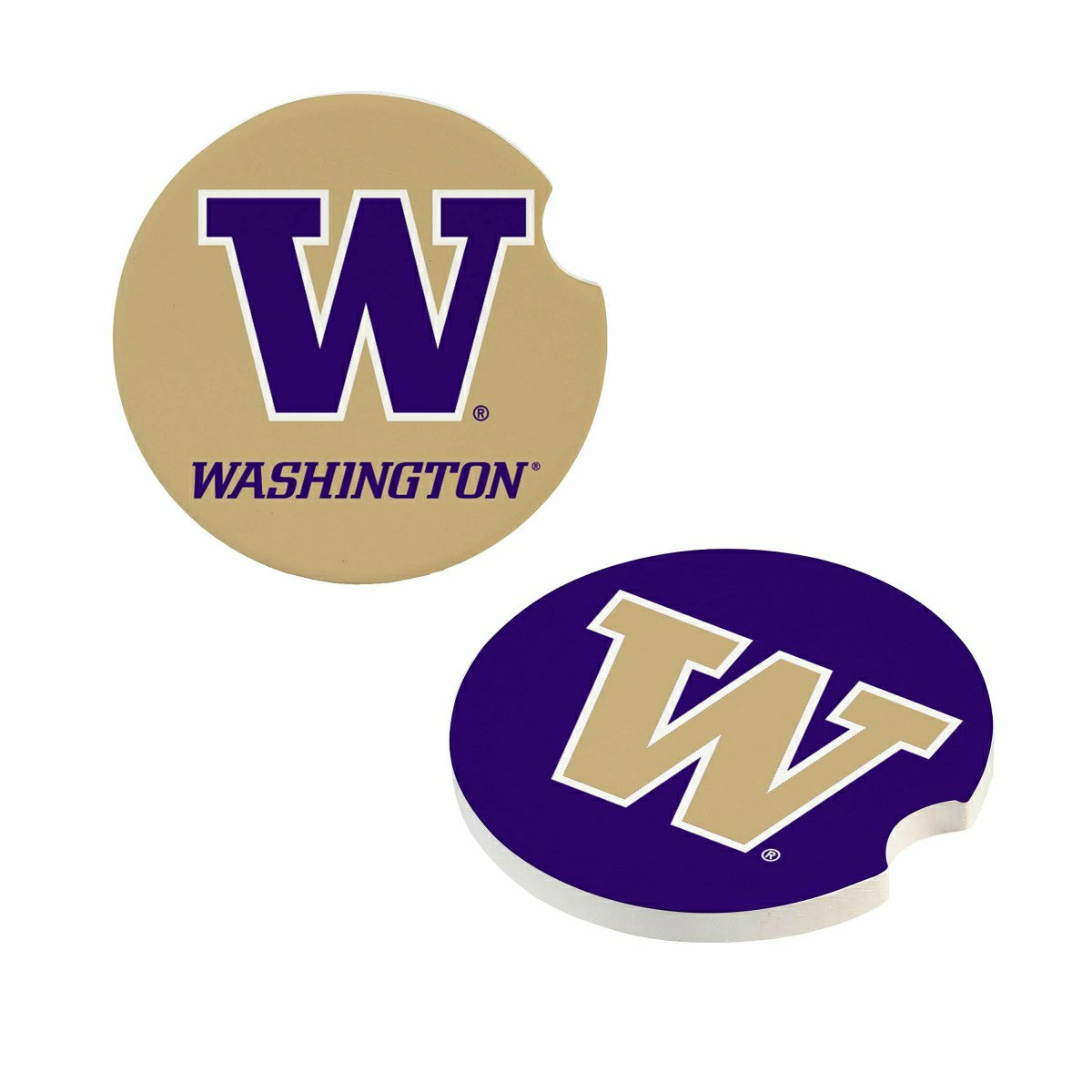 University of Washington Car Coaster Set, 2pc, Collegiate, Home
