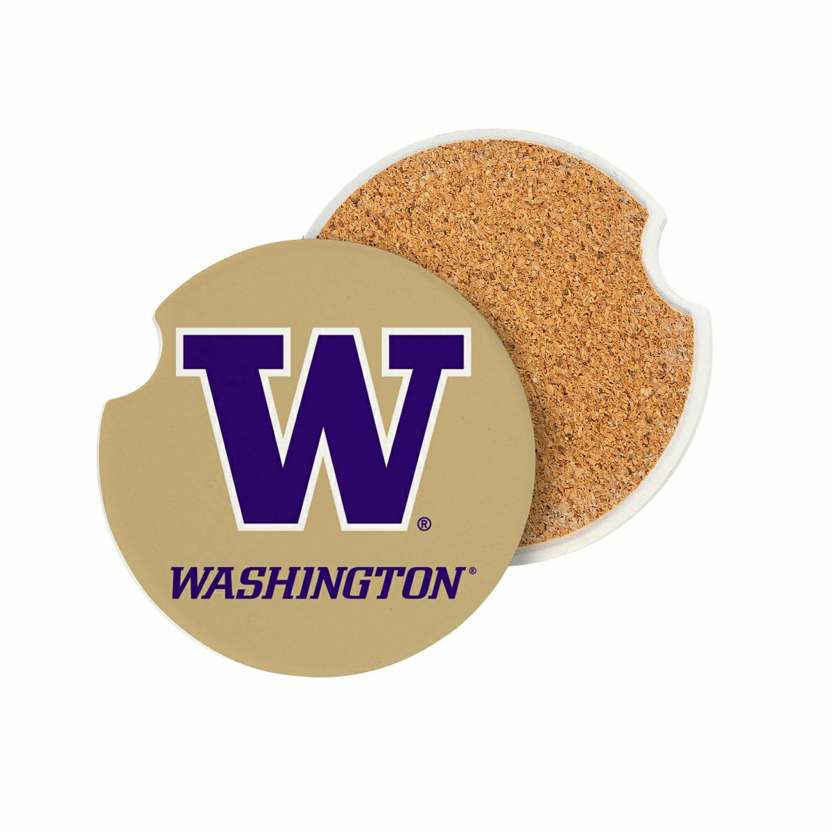 University of Washington Car Coaster Set, 2pc, Collegiate, Home