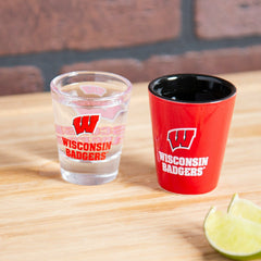 University of Wisconsin-Madison 4-Piece Ceramic and Glass 2oz. Shot Gl, Collegiate, Home