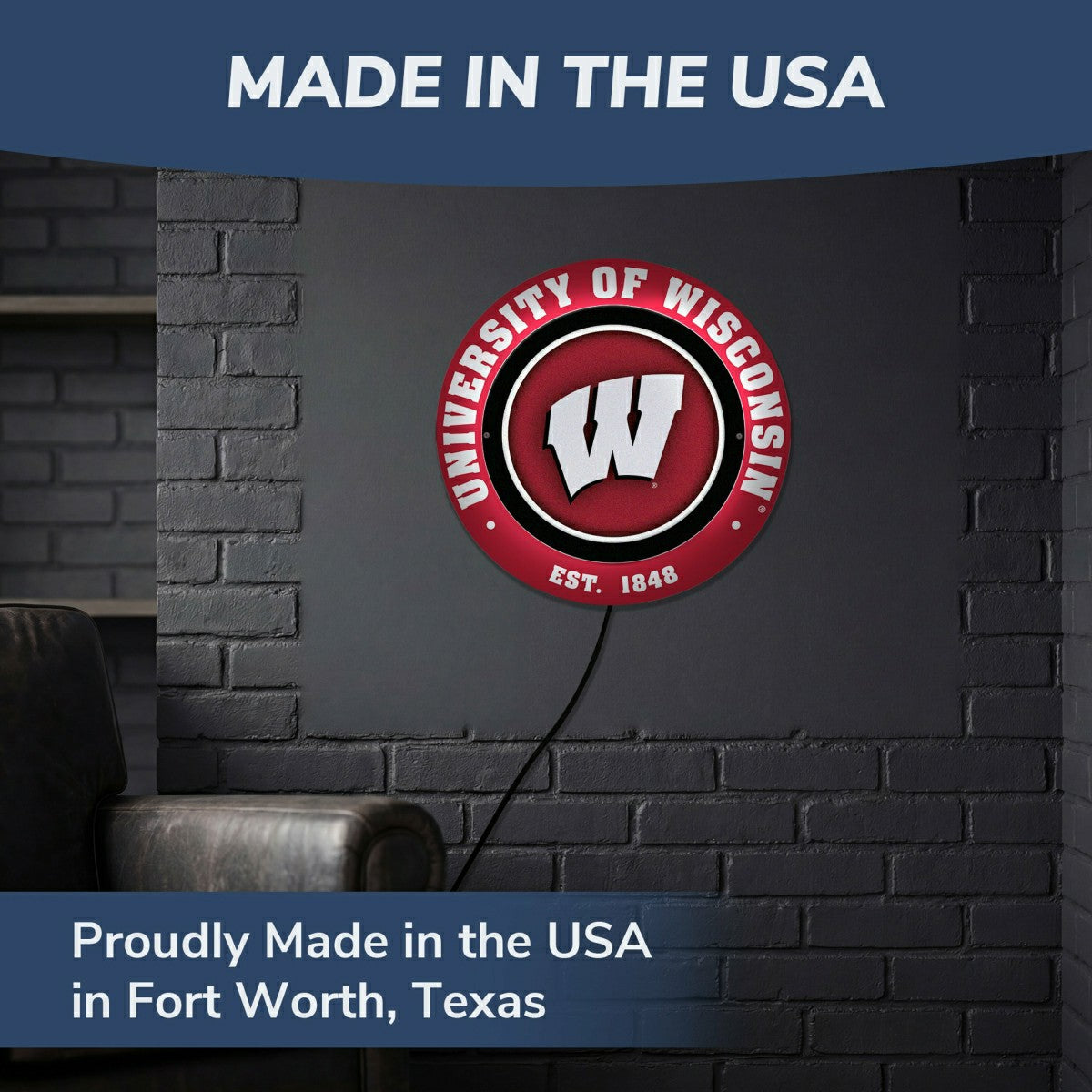 University of Wisconsin-Madison, Metal Lite, Round, Collegiate