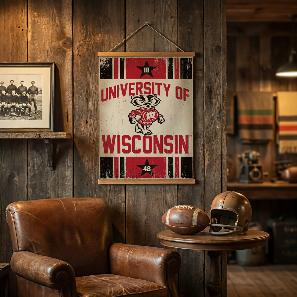 University of Wisconsin-Madison, Canvas Wall Tapestry, Medium, 36x24, Collegiate, Home