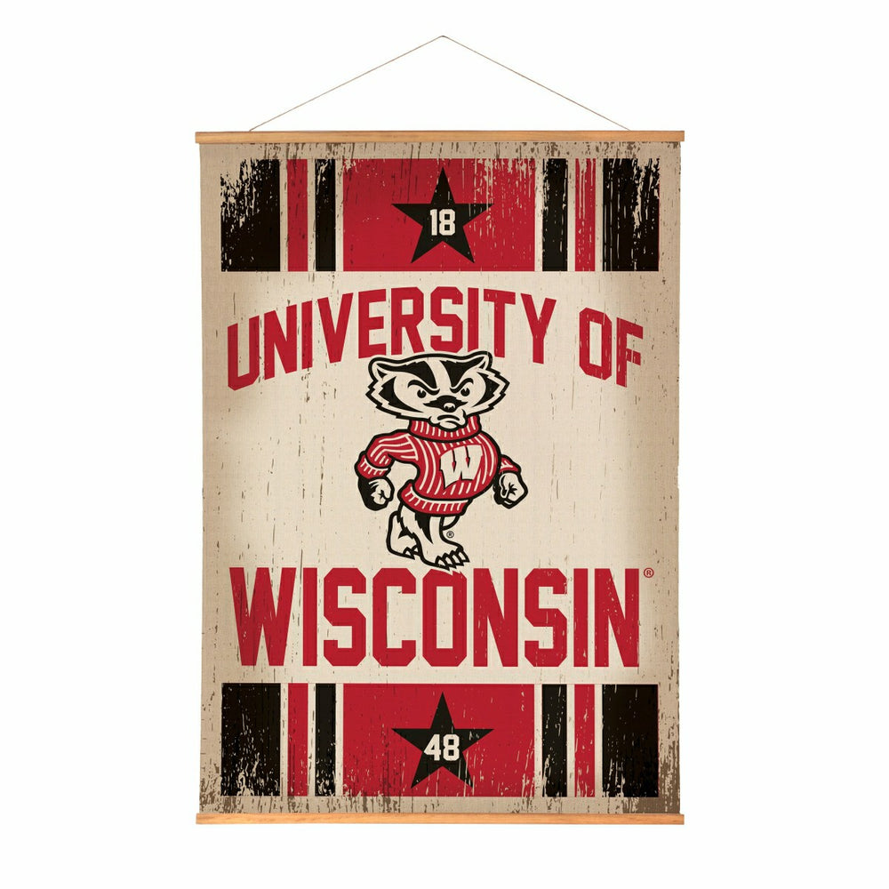 University of Wisconsin-Madison, Canvas Wall Tapestry, Large, 54x36, Collegiate, Home