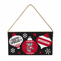 University of Wisconsin-Madison Holiday Wood Wall Sign, 6x11, Collegiate, Home